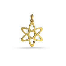 atom kolye takı yazdırılabilir mücevher altın Gümüş platin sterling metal metalik çelik bilim sembol fizik teknoloji gelecek kuantum kimya 3d print model - Mito3D