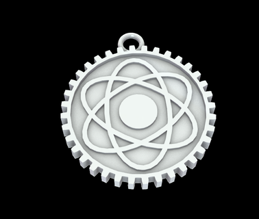 atomo scienza pendente gioielleria simbolismo innovazione artigianato fisica scientifico esplorazione dichiarazione pezzo 3d print model - Mito3D