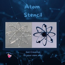 atom stencil airbrush décor template pattern painting art scrapbooking card making spray kids crafts 3d print model - Mito3D
