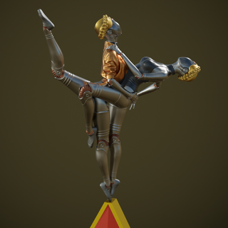 atomik bale kalp kız ikiz retro ussr video oyuncak heykelcik sovyet ikizler burcu figür balerin robot yarı android hayret kahraman fantezi sssr 3d print model - Mito3D