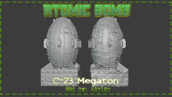 atomico bomba c 23 megaton ricaduta vegas terra desolata guerra tavolo rpg terreno spargere atomica giocattolo funko miniatura gioco 3d print model - Mito3D