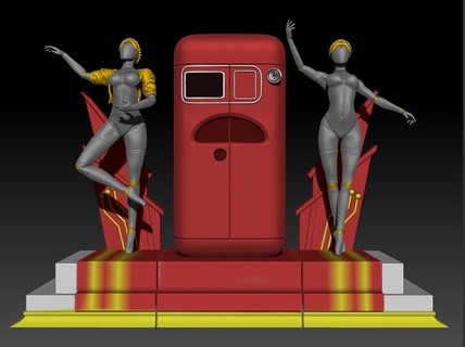 atomic heart genimi twins elionora creating toy statuette model 3d print model - Mito3D