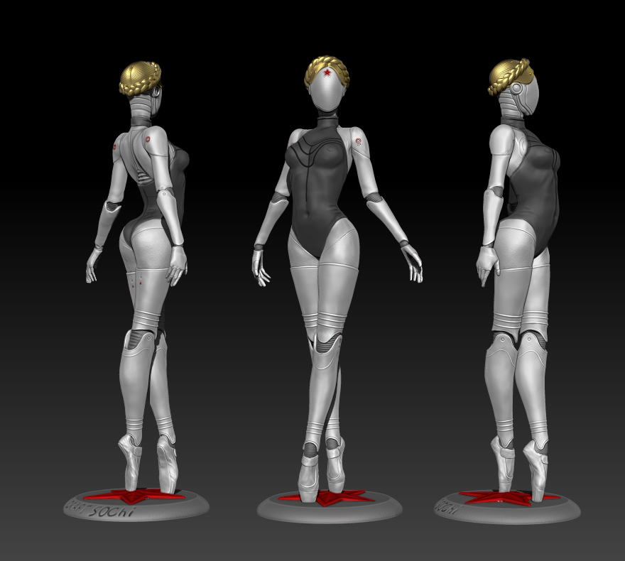 atomico cuore Gemelli 2 figurina scultura figura statua donna ragazzi ragazze 3D print model - Mito3D