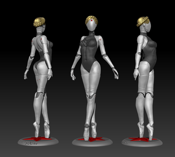 atomik kalp ikizler 2 heykelcik heykel şekil Kadın kızlar 3d print model - Mito3D