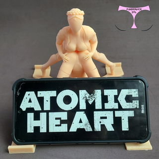 atômico coração gêmeos phone suporte robô robusto esquerda certo videogame menina fofa andróide 3d print model - Mito3D