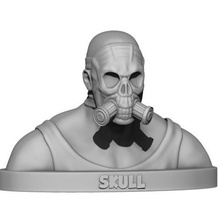 atomic skull art head decoration mask bust man statue 3d print model - Mito3D
