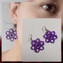 átomo orecchini gioielleria orecchini in sospeso atomo ciondoli scienza gioielleria collane 3d print model - Mito3D