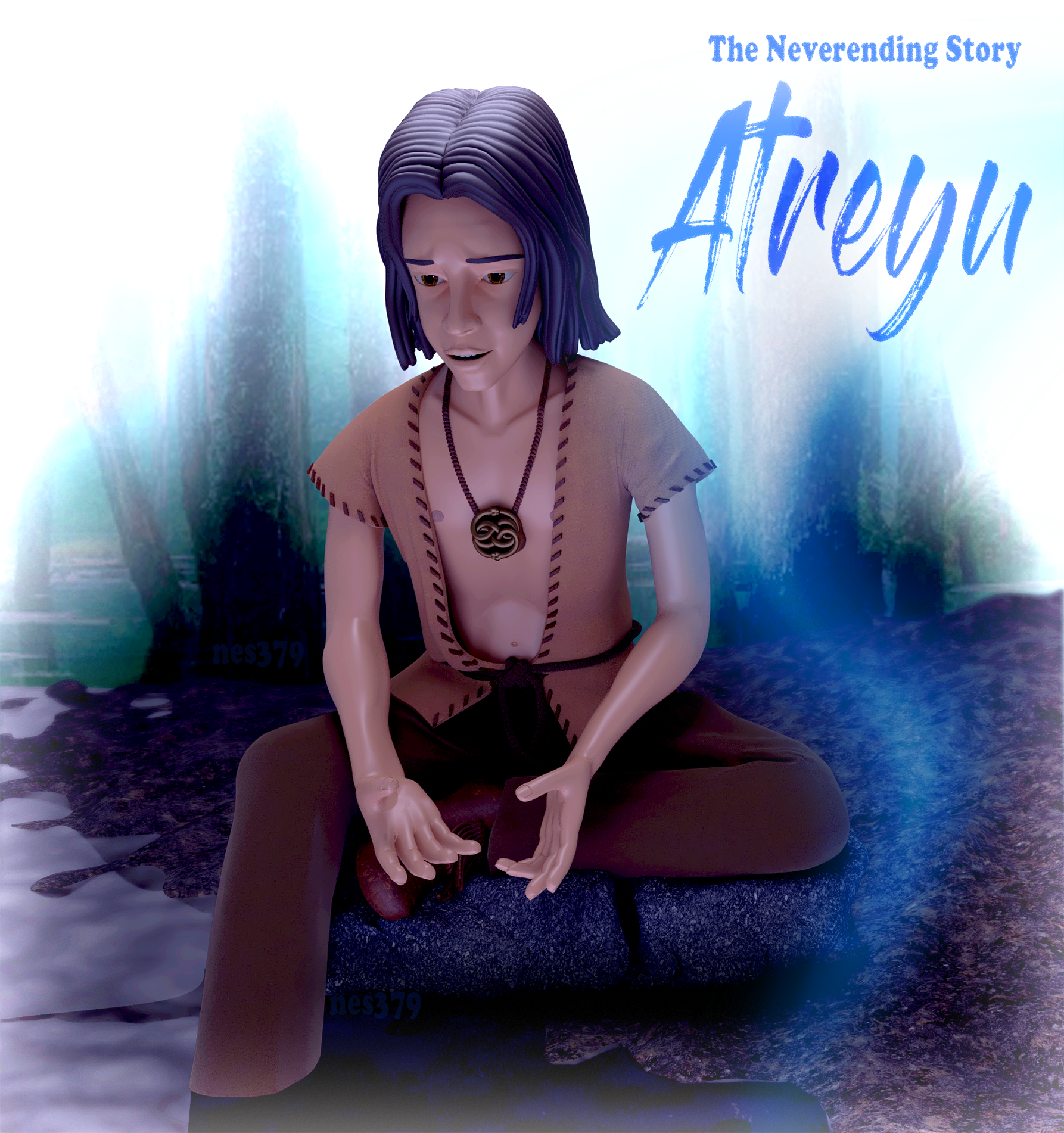 atreyu neverending story aurin never ending child indian crying warrior 3D print model - Mito3D