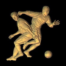 attack football soccer player dribbling art 3d print model - Mito3D