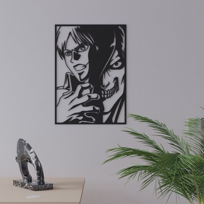 attacke of titanen kunst anime eren ärmel aktion dualität otaku epos on shingeki no kyojin 3d print model - Mito3D