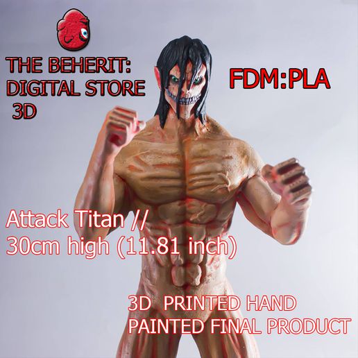 attack titan art shingeki kyojin ender3 print3d digital3d armored figures 3D print model - Mito3D