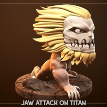 attack titans - jaw pop 3d print model figure on titan figurine collectible collection thumbnails figurines anime eren mikasa aot funko 3d print model - Mito3D