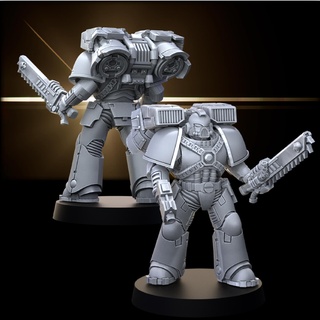 attack troopers - truescale wargaming tabletop space trooper jump pack jet 3d print model - Mito3D