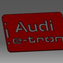 audi-e tron-2d badge id credit card holder gadget 3d print model - Mito3D