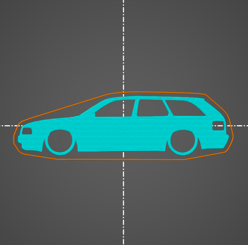 Audi 80 b3 avant anahtar siluet 3D print model - Mito3D