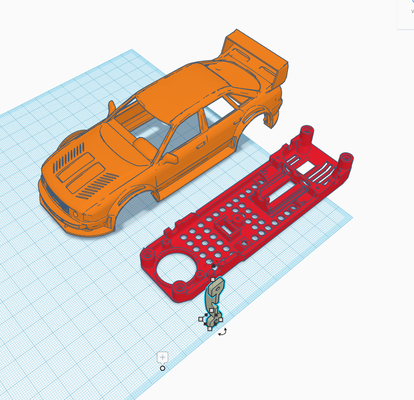 audi 80 carrera 132 mit chassi jogos b4 evolução slotcar 3d print model - Mito3D