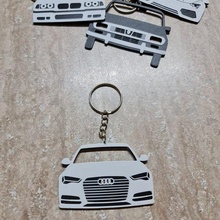 audi a6 2018 automotive car keychain key chain 4 rings logo a4 vag 3d print model - Mito3D