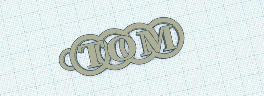 audi badge name tom keyring keys 3d print model - Mito3D