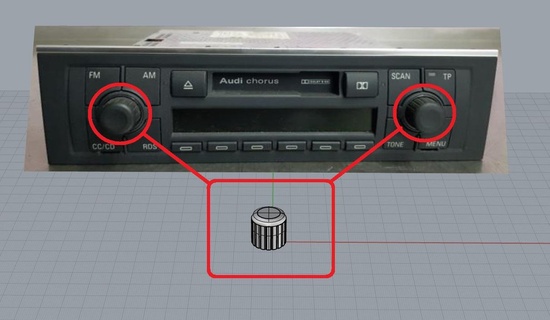 audi chorus Tools button replacement 3d print model - Mito3D