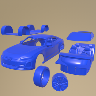 audi e-tron gt quattro 2022 printable car separate parts body slot 1-10 scalextric tamiya rc miniz crawler kyosho axial traxxas micro 3d print model - Mito3D