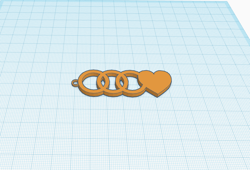 audi Schlüsselbund Wagen Schlüssel Herz geehrter 3D print model - Mito3D