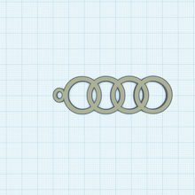 audi portachiavi moda anello per chiavi il logo auto keychain 3d print model - Mito3D