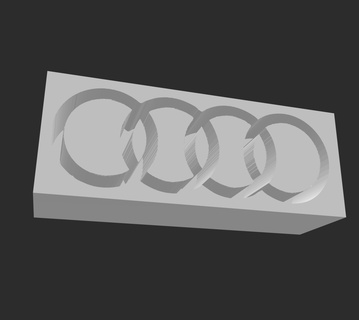 Audi logo araba işaret yüzükler ayakta durmak 3d print model - Mito3D