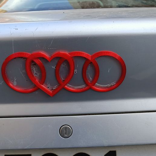 audi logo heart cars car 3D print model - Mito3D