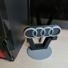audi logo stand decoration car lovers 3d print model - Mito3D