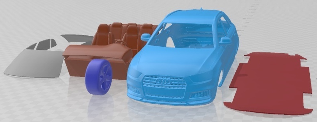 audi q3 2019 yazdırılabilir araba yuva ölçülü tamiya rc miniz hobi mikro döküm 3d print model - Mito3D