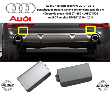 audi q7 rear bumper tow hook eye cover cap 4l0807449g 4l0807450g 3d print model - Mito3D