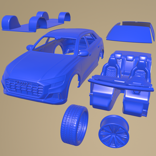 audi q8 printable car separate parts 3d print model - Mito3D