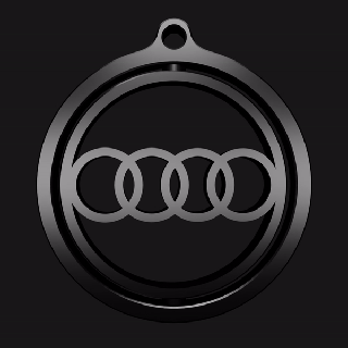 Audi dönen anahtar yüzük anahtarlık seyyar döner araba logo 3d print model - Mito3D