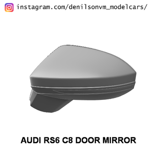 audi rs6 c8 door mirror 1 24 25 retrovisor side avant 3d print model - Mito3D