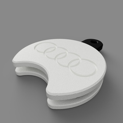 audi shopping cart chip coin holder keychain coinholder car key chain shoppingcart shoppingcardchip clip decoration coins chips 3d print model - Mito3D