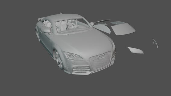 Audi tt tts rs 2014 2013 2015 2016 2017 coupe spor sırt araba 3d Yazdır oyuncak 3d print model - Mito3D