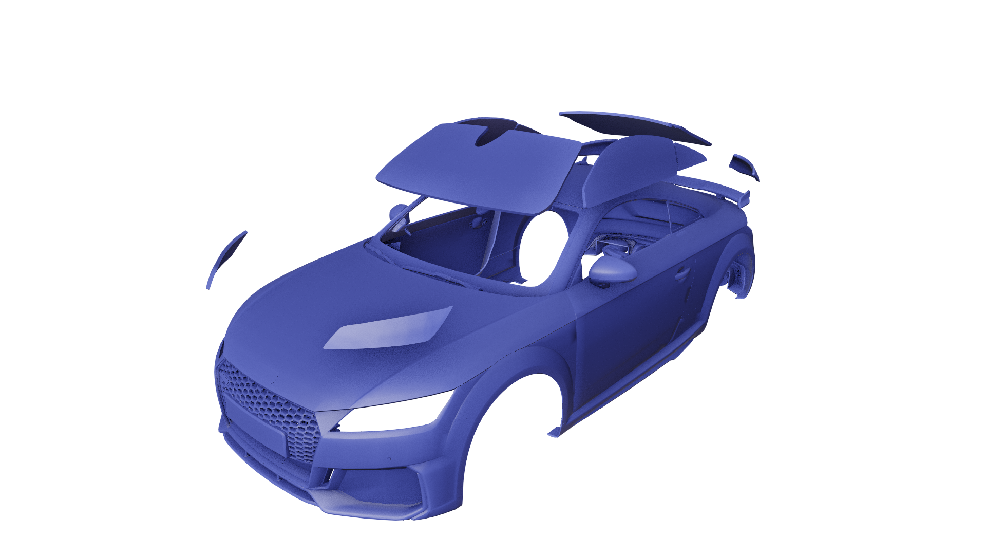 audi tt rs 2017 2018 2019 2020 ttrs sport car coupe compact germany interior 3D print model - Mito3D