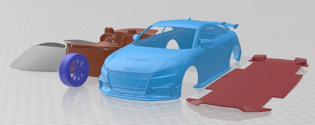 audi tt rs coupe verim yazdırılabilir araba yuva ölçülü tamiya rc miniz hobi mikro döküm 3d print model - Mito3D