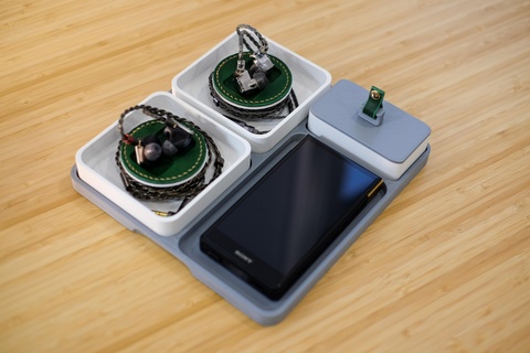 audiophile modular magnetic organizer audio tray iem headphone cable 3d print model - Mito3D