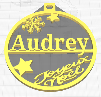 Audrey Navidad chuchería ornamento pelota nombre saludos abeto decoración fiesta partido estrella 3d print model - Mito3D