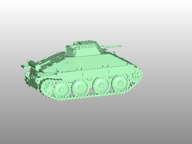 tanque reconhecimento 38t Hetzer Jagdpanzer Panzer 3d impressão 3D print model - Mito3D