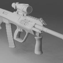 août pistolet lowpoly 3d print model - Mito3D