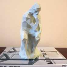 auguste rodin, il pensatore low poly art statua rodin thethinker 3d print model - Mito3D
