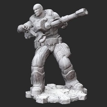 Augustus Cole yaz dişliler savaş 3d model stl dosya Yazdır oyun çekirge çark dişi şekil heykelcik minyatür heykel karakter 3d print model - Mito3D