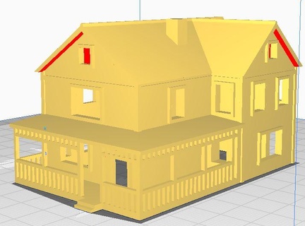 tia Luc 39 s casa n escala diorama modelo trem sortudo 1 160 construção 3d print model - Mito3D