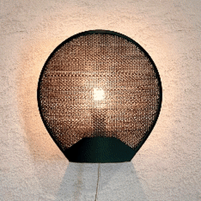 aura wall light e14 lamp sconce shade wicker woven rattan fast print bedside home decor modern 3d print model - Mito3D