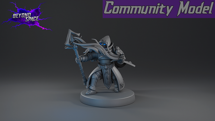 aurian arcanist lo1 game beyond space knight spaceknight auirian ako wargaming tabletop miniature modular magnets 32mm 40mm heroic 3d print model - Mito3D