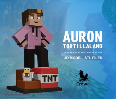 auron tortillaland Minecraft auronplay ibai rubius rubi Juan garnizo foco biyin 3d print model - Mito3D