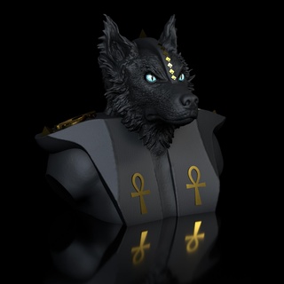 aussi border anubis -evil looking- stl print file collie australian shepherd dog god bust qu3d 3d print model - Mito3D
