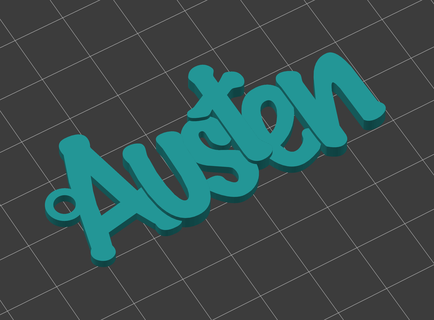 Austen anahtarlık isimler doğum isimleri isim 3d print model - Mito3D